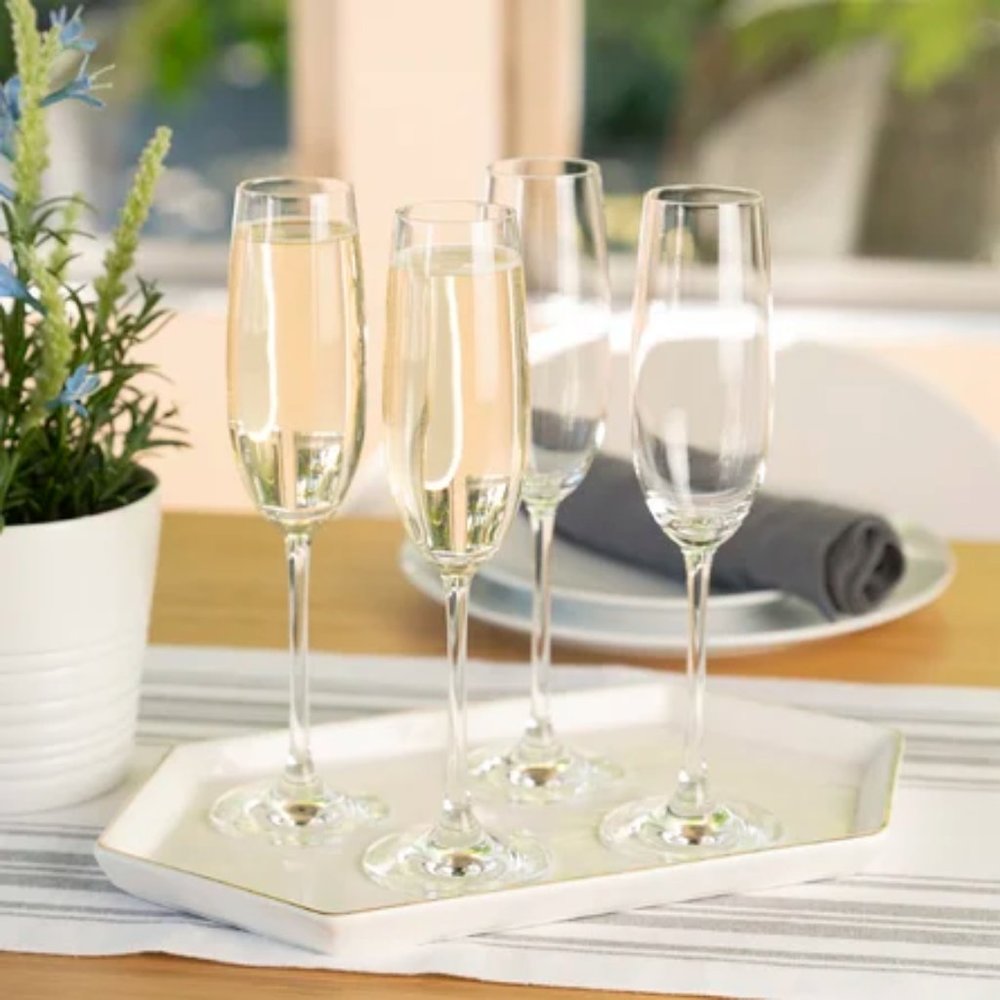 SPIEGELAU Salute Crystal Champagne Wine Glasses Set of 4 Brand New